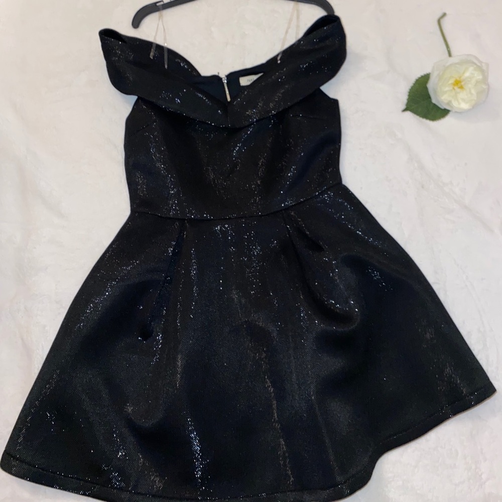 Shimmer black winter formal dress